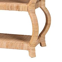 bali and pari Dalida Rustic Mahogany and Rattan 3-Tier Console Table