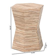 bali and pari Idana Bohemian Hexagonal Grasscloth End Table 