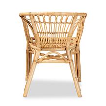 bali & pari Kaka Natural Rattan Dining Chair with Bamboo Accents