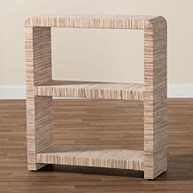 bali and pari Lucy Bohemian Grasscloth Bookshelf - 35" x 30"