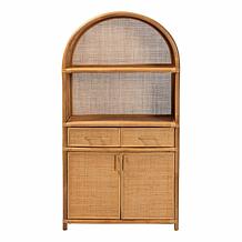 bali and pari Mairen Arched Rattan Storage Cabinet