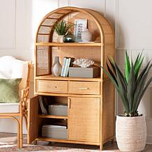 bali and pari Mairen Arched Rattan Storage Cabinet