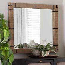 bali and pari Mirai Bohemian Grasscloth 30" x 40" Rectangular Mirror