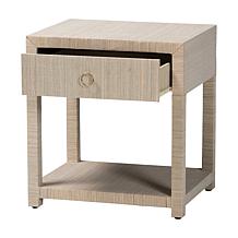 bali and pari Nata 1-Drawer Nightstand with Woven Grasscloth