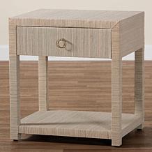 bali and pari Nata 1-Drawer Nightstand with Woven Grasscloth