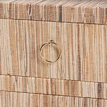 bali and pari Paine Bohemian Grasscloth Nightstand - 26" x 18" x 18" 