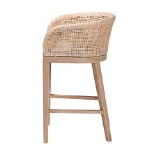 bali & pari Papua Rustic Acacia Wood & Rattan Counter Stool