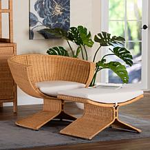 Bali and Pari Reya 2-piece Rattan Chair & Ottoman Living Room Set