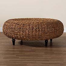 bali and pari Riau 46.9" Round Seagrass Coffee Table
