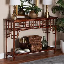 bali and pari Sebalio Rattan Console Table with Shelf