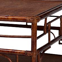 bali and pari Sebalio Rectangular Rattan Coffee Table with Shelf