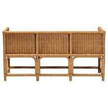 bali and pari Serenay Bohemian Scallop Rattan Accent Bench