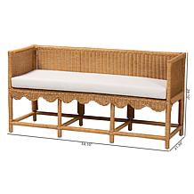 bali and pari Serenay Bohemian Scallop Rattan Accent Bench