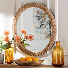 bali and pari Shara 30" x 30" Coastal Rope-Accent Mirror