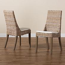 bali & pari Toby Modern Bohemian 2-Piece Dining Chair Set