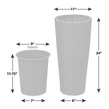 Balkene Home Noah Round Wicker Planter 2-Piece Set - Black