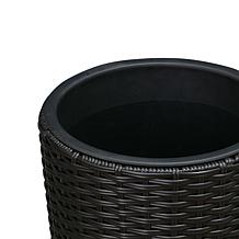 Balkene Home Noah Round Wicker Planter 2-Piece Set - Black