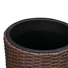 Balkene Home Noah Round Wicker Planter 2-Piece Set - Mocha