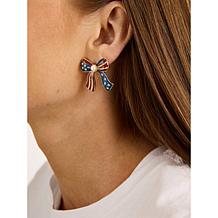 BAUBLEBAR Americana Bow Goldtone Simulated Pearl Stud Earrings