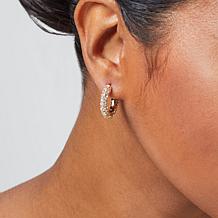 BAUBLEBAR Carina Goldtone Clear Stone Hoop Earrings