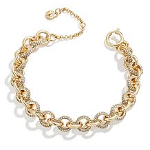 BAUBLEBAR Lucy Goldtone Pavé Paperclip Chain Bracelet - 20924932 | HSN