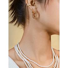 BAUBLEBAR Sutton Goldtone Beaded Hoop Earrings