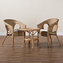 Baxton Studio Abbey Modern Rattan 3 Piece Living Room Set