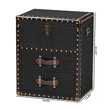 Baxton Studio Agatha Vintage Storage Trunk with Canvas and Wood Frame