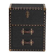 Baxton Studio Agatha Vintage Storage Trunk with Canvas and Wood Frame