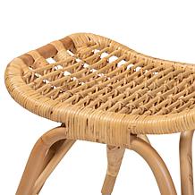 Baxton Studio Bernardo Modern Bohemian Rattan Ottoman