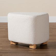 Baxton Studio Brielle Modern Upholstered and Finished Wood Ottoman