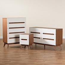 Baxton Studio Calypso Mid Century Modern Wood 3 Piece Storage Set