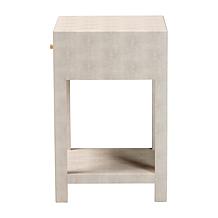 Baxton Studio Dansby Faux Shagreen Wood End Table with Drawer