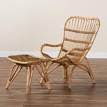 Baxton Studio Earvin Modern Bohemian Rattan 2-Piece Set