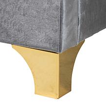 Baxton Studio Easton Contemporary Velvet and Metal Queen Panel Bed
