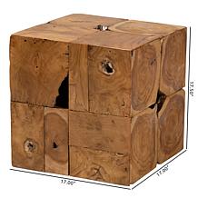 Baxton Studio Eldora Rustic Transitional Teak Root End Table