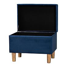 Baxton Studio Elias Velvet Storage Ottoman