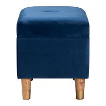 Baxton Studio Elias Velvet Storage Ottoman