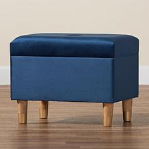 Baxton Studio Elias Velvet Storage Ottoman