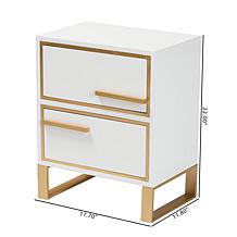 Baxton Studio Giolla Contemporary Wood and Metal 2 Drawer End Table
