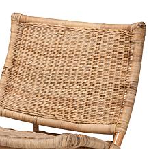 Baxton Studio Herrara Modern Bohemian Rattan Foldable Lounge Chair