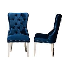 Baxton Studio Honora Contemporary Fabric 2 Piece Dining Chair Set