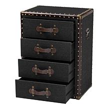 Baxton Studio Jaelyn Vintage-Inspired Wood & Canvas End Table