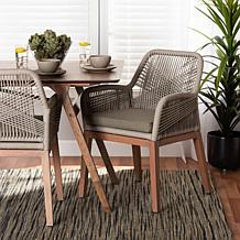 Baxton Studio Jennifer Mid-Century Transitional Grey Dining Arm Chair