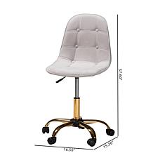 Baxton Studio Kabira Contemporary Fabric and Metal Swivel Office Chair