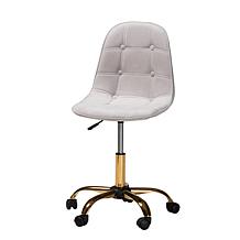 Baxton Studio Kabira Contemporary Fabric and Metal Swivel Office Chair