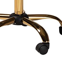 Baxton Studio Kabira Contemporary Fabric and Metal Swivel Office Chair