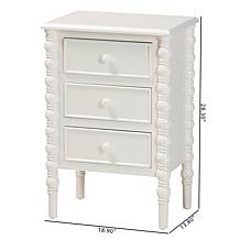 Baxton Studio Malinda Classic Wood End Table with 3 Storage Drawers