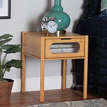 Baxton Studio Naresh Mid-Century Modern Bamboo Wood 1 Drawer End Table