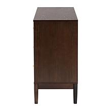 Baxton Studio Nikolai Mid-Century 6-Drawer Wood Dresser with Fabric